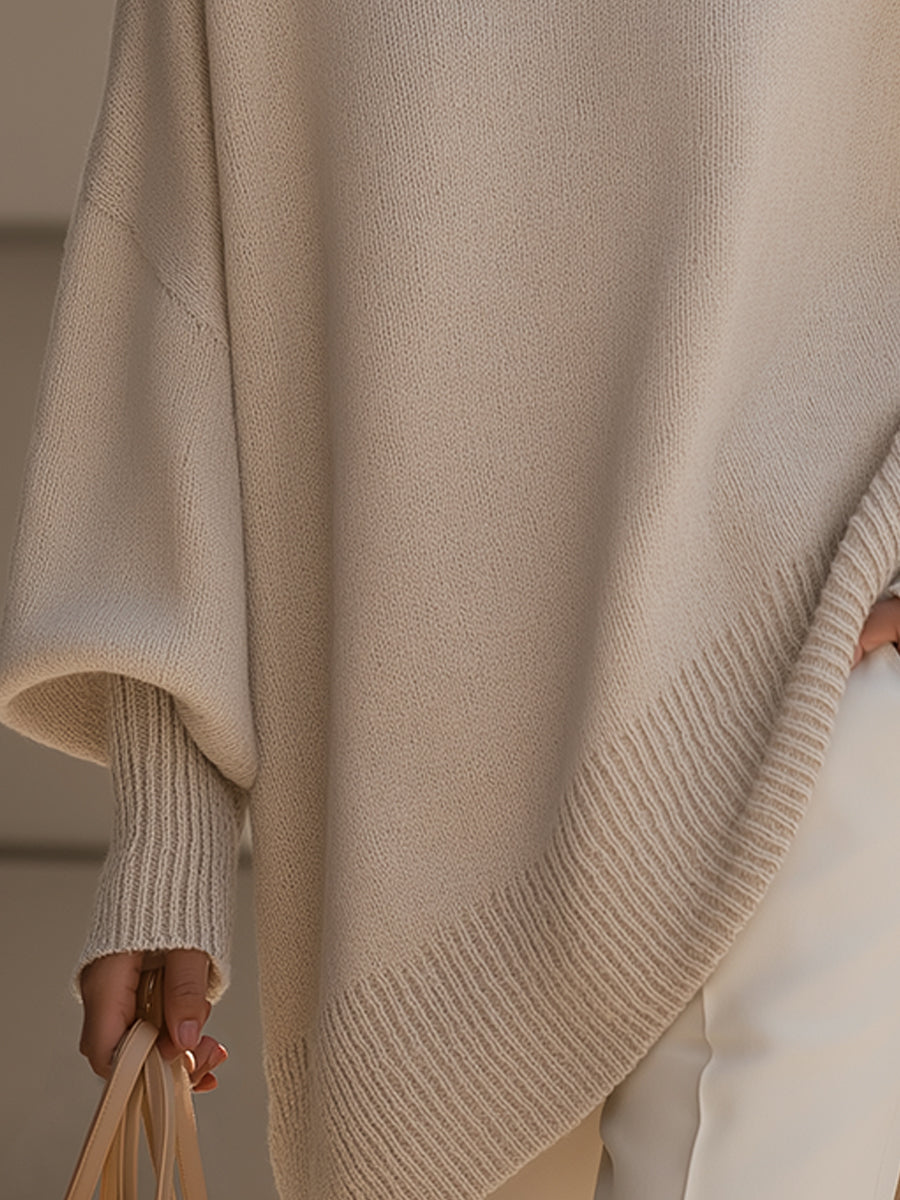 Jersey Oversize de Punto Suave | Pullover Cálido con Cuello Redondo