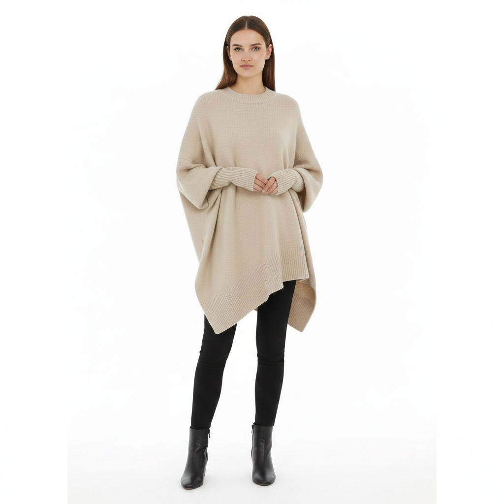 Jersey Oversize de Punto Suave | Pullover Cálido con Cuello Redondo