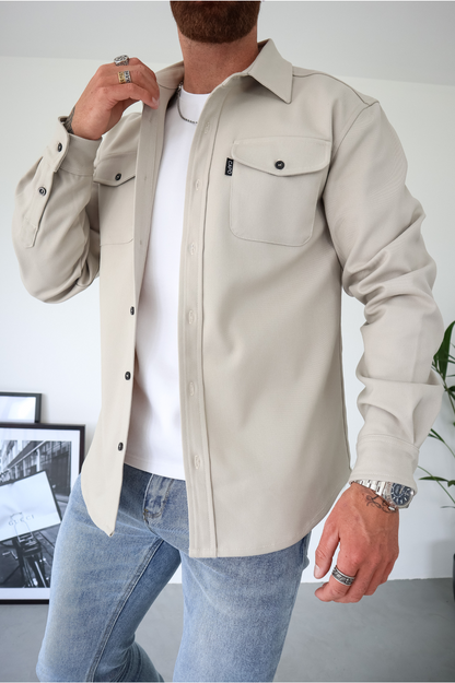 CAPO | Sobrecamisa Premium en Tono Piedra ✨