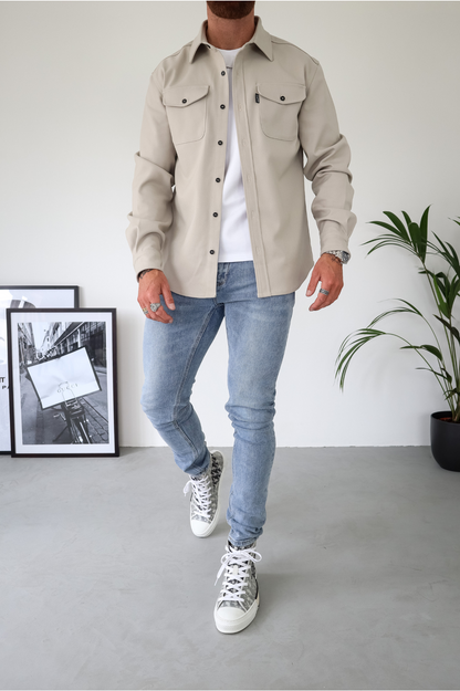 CAPO | Sobrecamisa Premium en Tono Piedra ✨