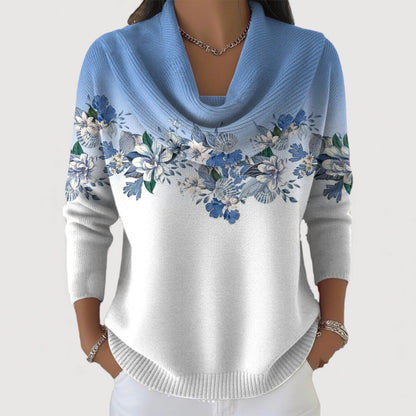 🌸 Aurora | Jersey Floral con Cuello Alto