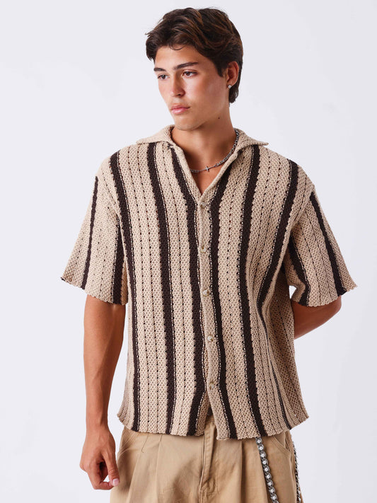 Camisa de punto calado