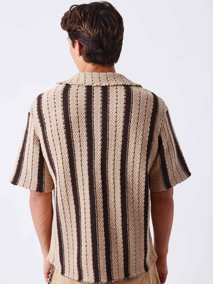 Camisa de punto calado