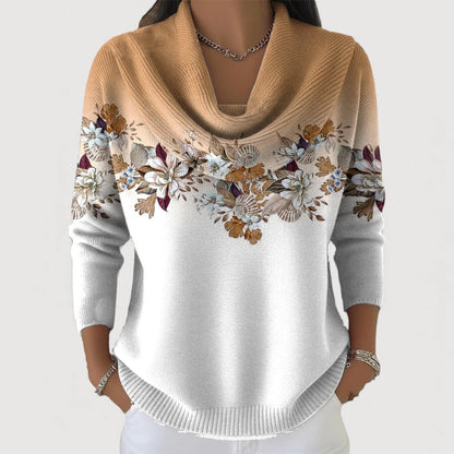 🌸 Aurora | Jersey Floral con Cuello Alto
