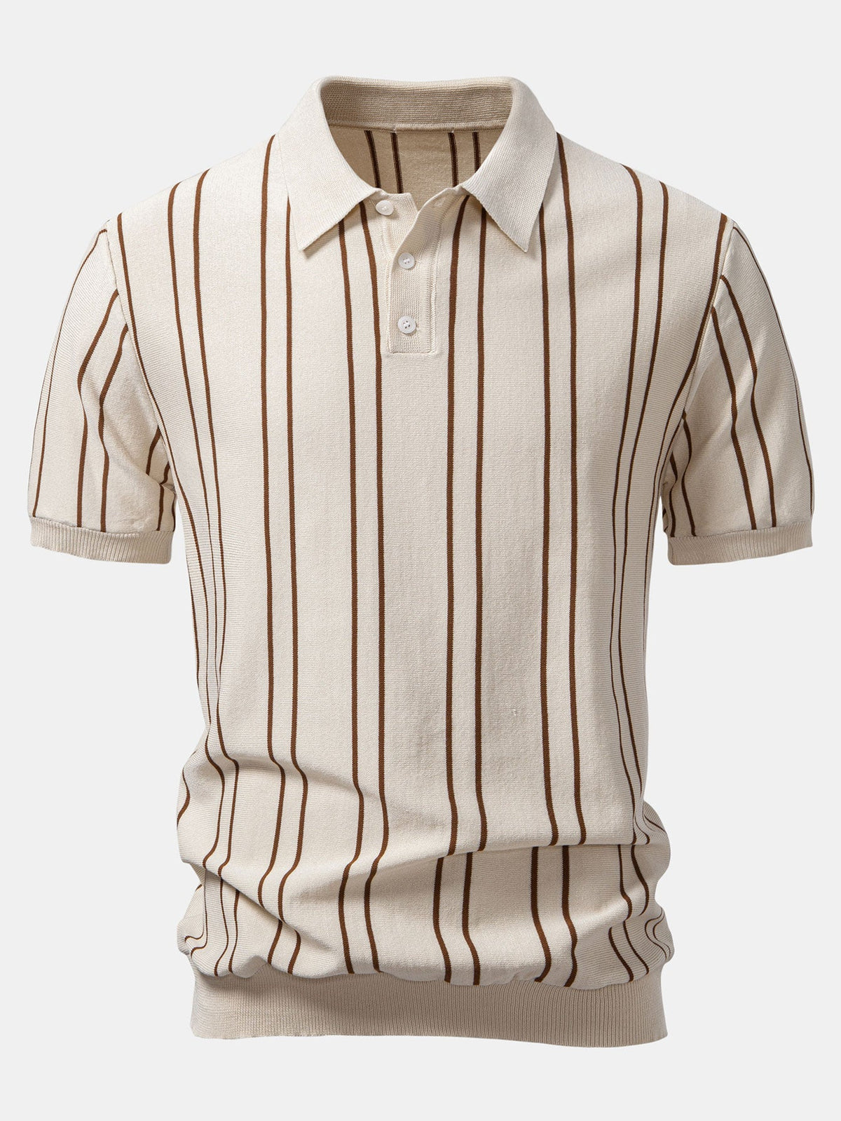 Polo de punto a rayas & pantalones ajustados de corte cónico