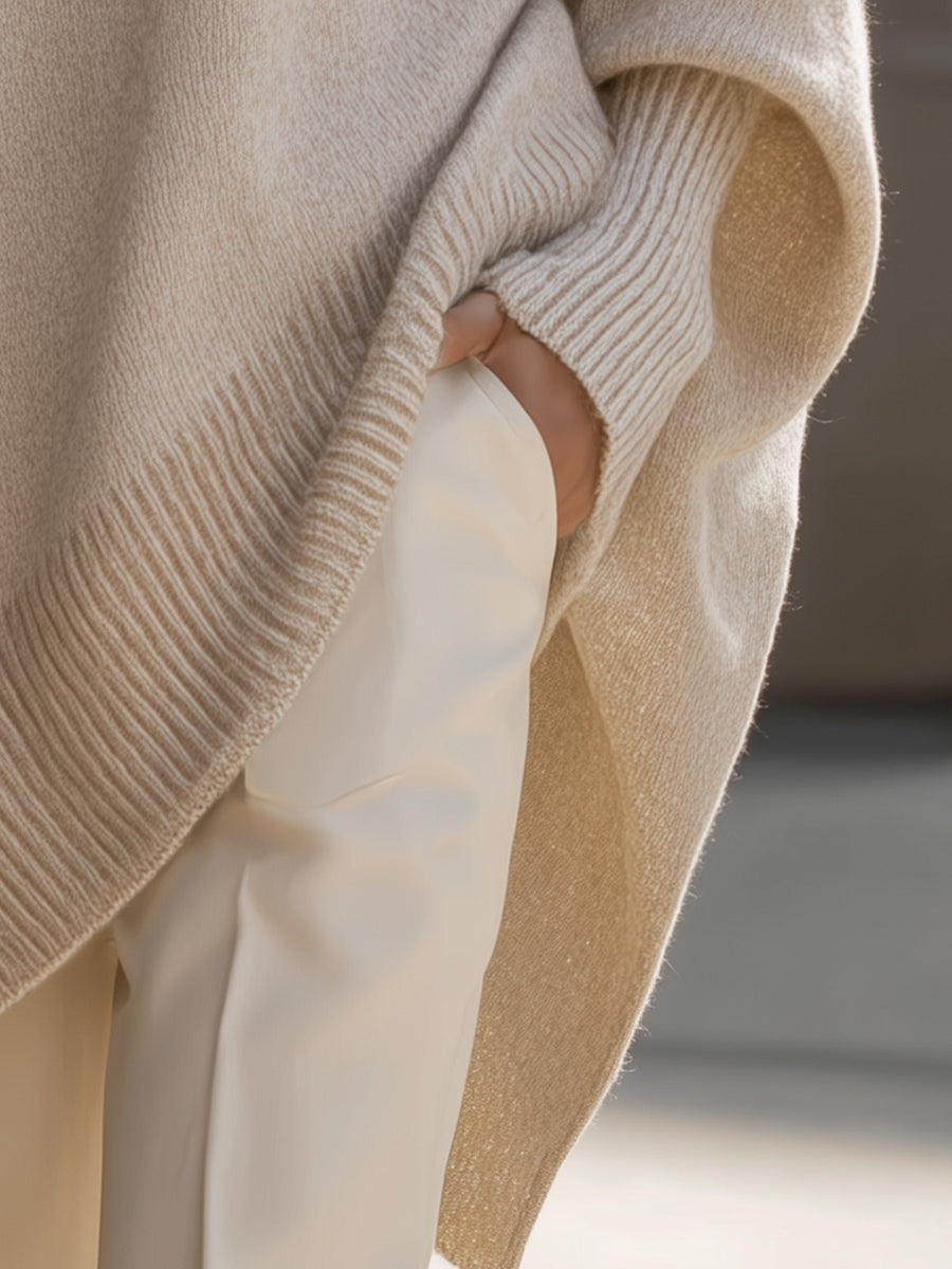 Jersey Oversize de Punto Suave | Pullover Cálido con Cuello Redondo