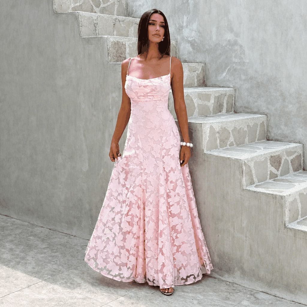 Vestido de Noche Drapeado con Espalda Abierta ✨