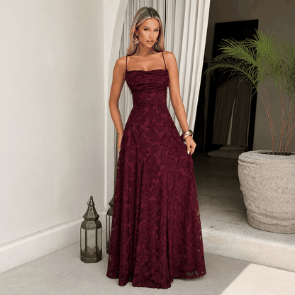 Vestido de Noche Drapeado con Espalda Abierta ✨
