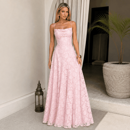 Vestido de Noche Drapeado con Espalda Abierta ✨