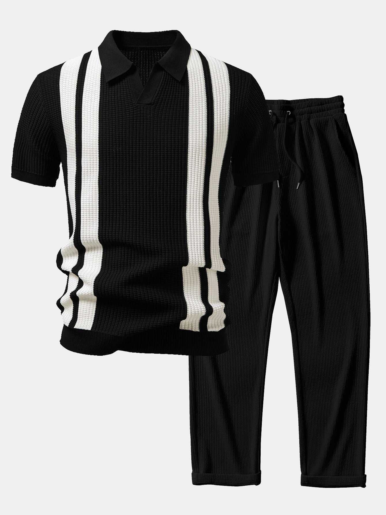 Polo Johnny de Rayas + Pantalón Recto