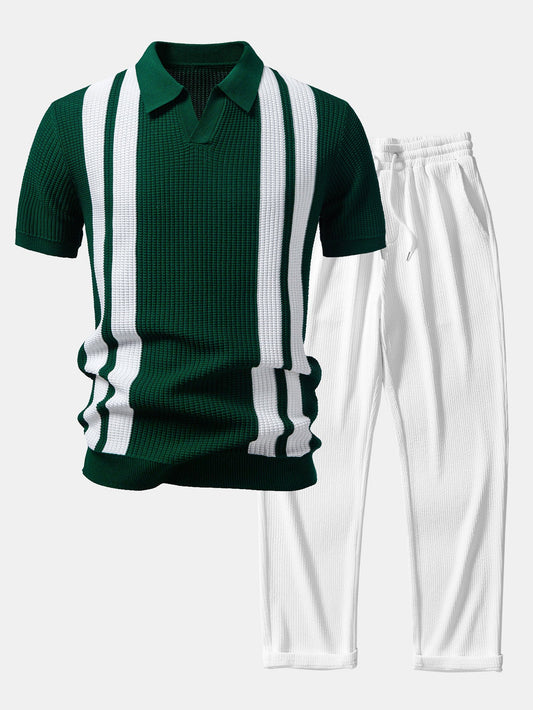 Polo Johnny de Rayas + Pantalón Recto