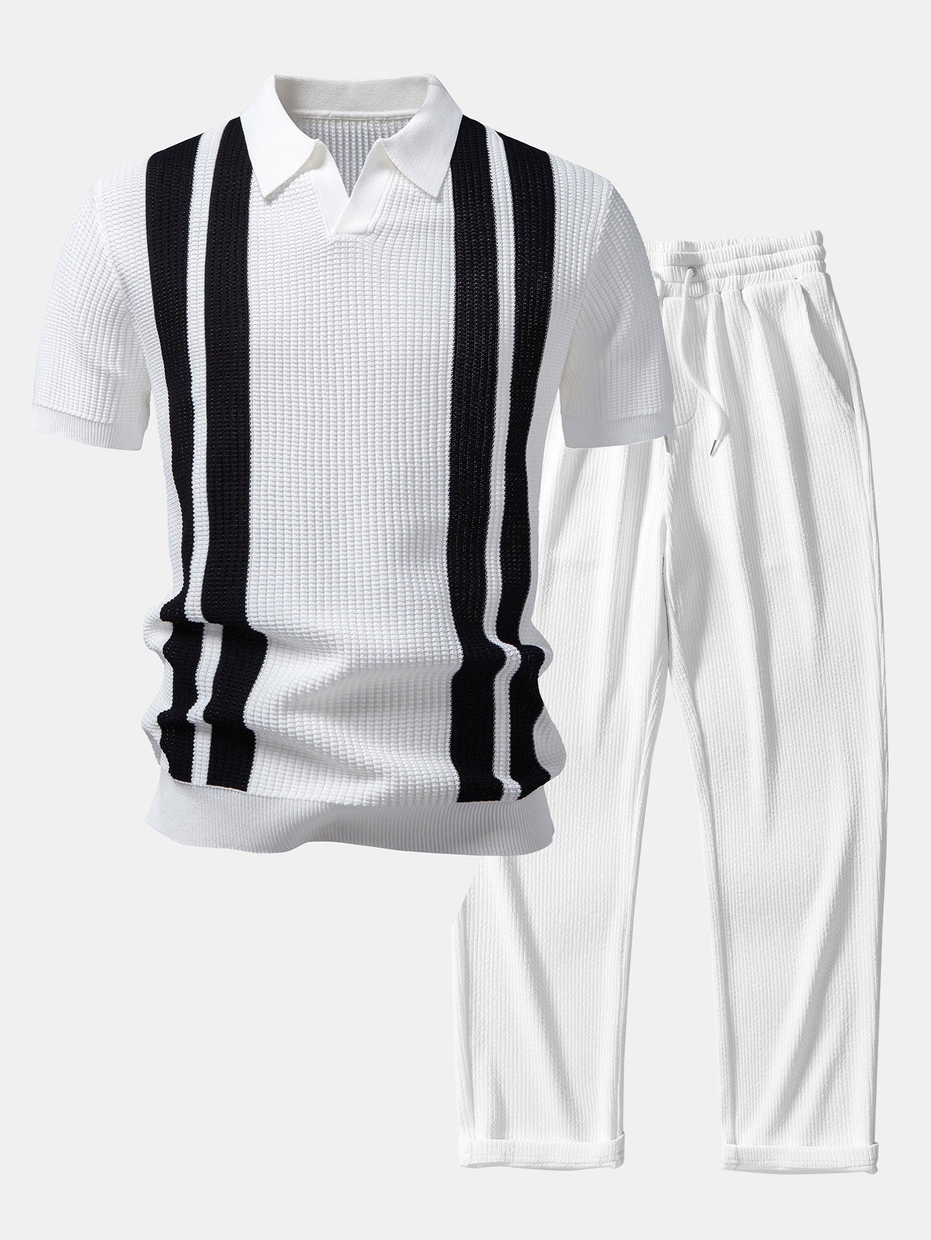 Polo Johnny de Rayas + Pantalón Recto