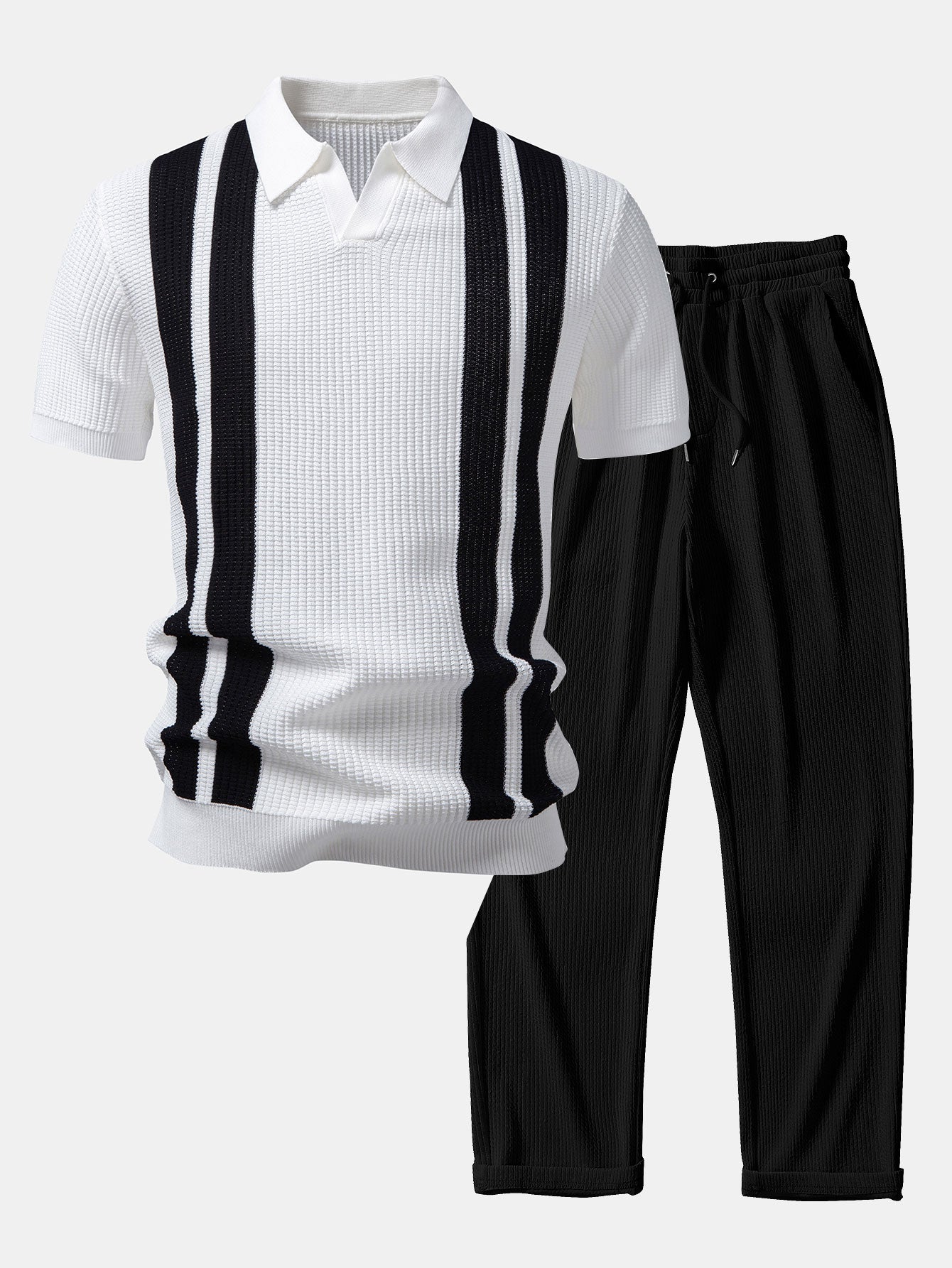 Polo Johnny de Rayas + Pantalón Recto