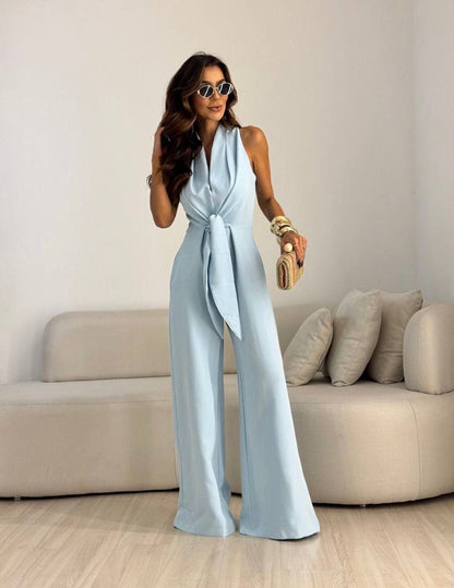 Mono Elegante Mujer – Diseño Fluido con Cintura Definida y Pierna Ancha