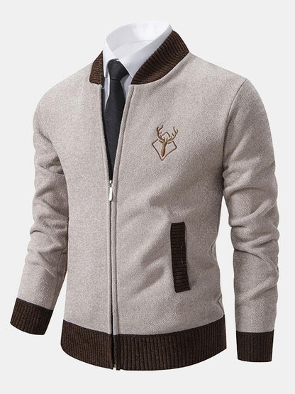 Suéter Baseball con Bordado de Alce | Estilo Premium