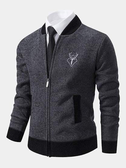 Suéter Baseball con Bordado de Alce | Estilo Premium