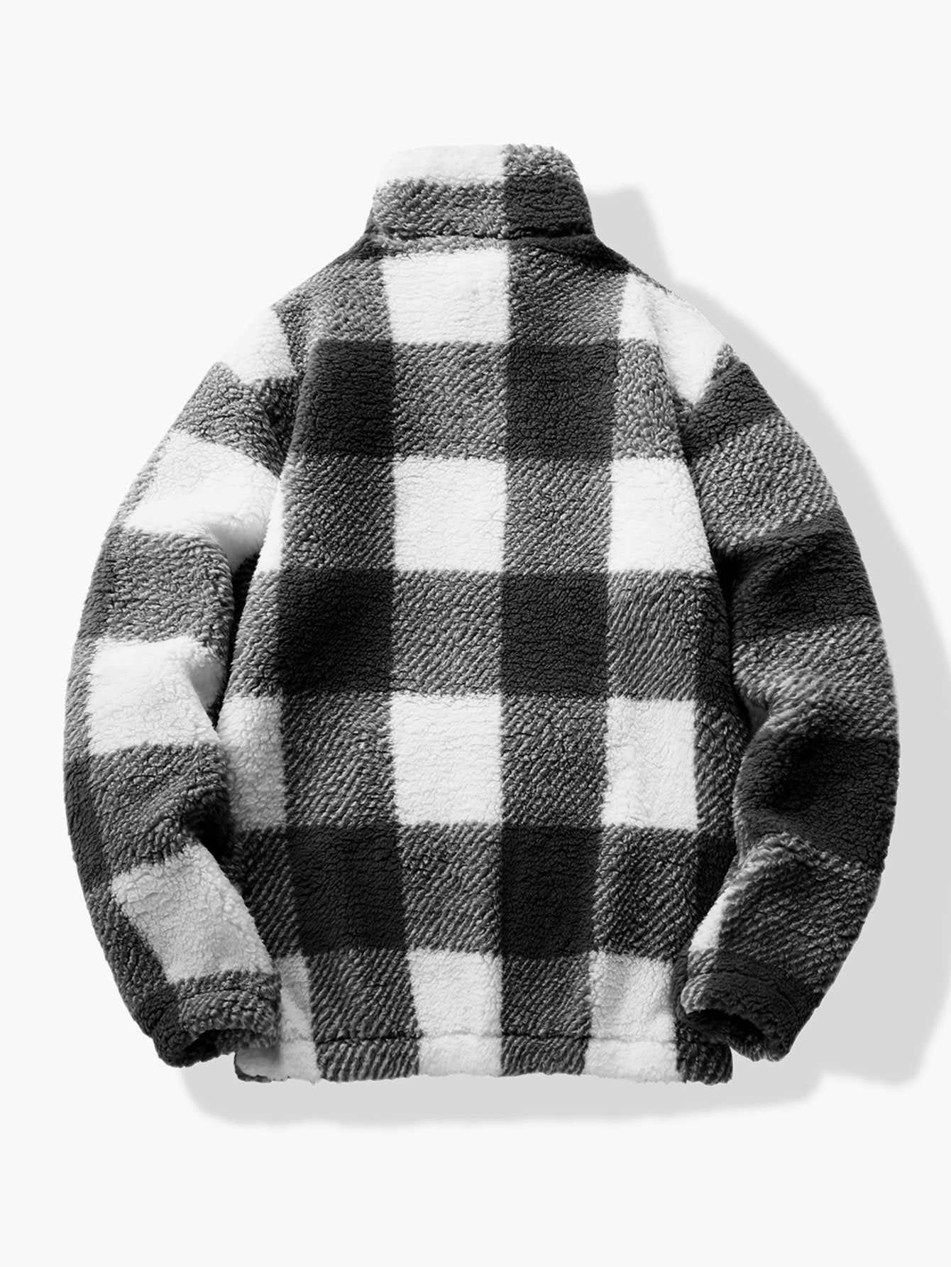 Sudadera Teddy a Cuadros con Cremallera Cuarto