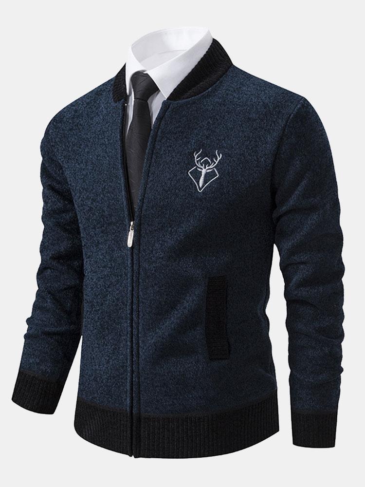 Suéter Baseball con Bordado de Alce | Estilo Premium