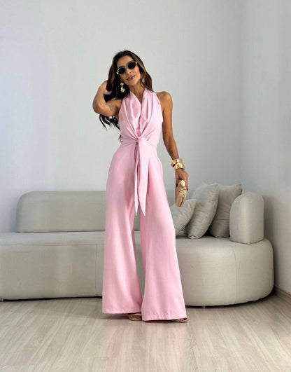 Mono Elegante Mujer – Diseño Fluido con Cintura Definida y Pierna Ancha