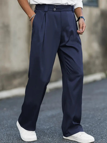 Pantalón de Pinzas Holgado con Doble Botón