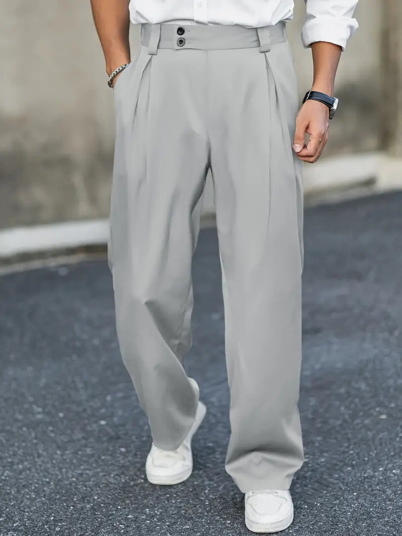 Pantalón de Pinzas Holgado con Doble Botón