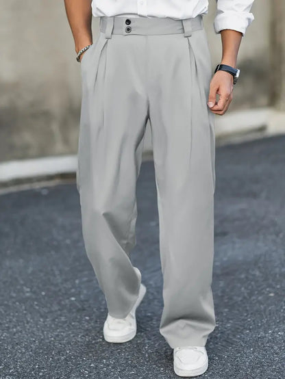 Pantalón de Pinzas Holgado con Doble Botón