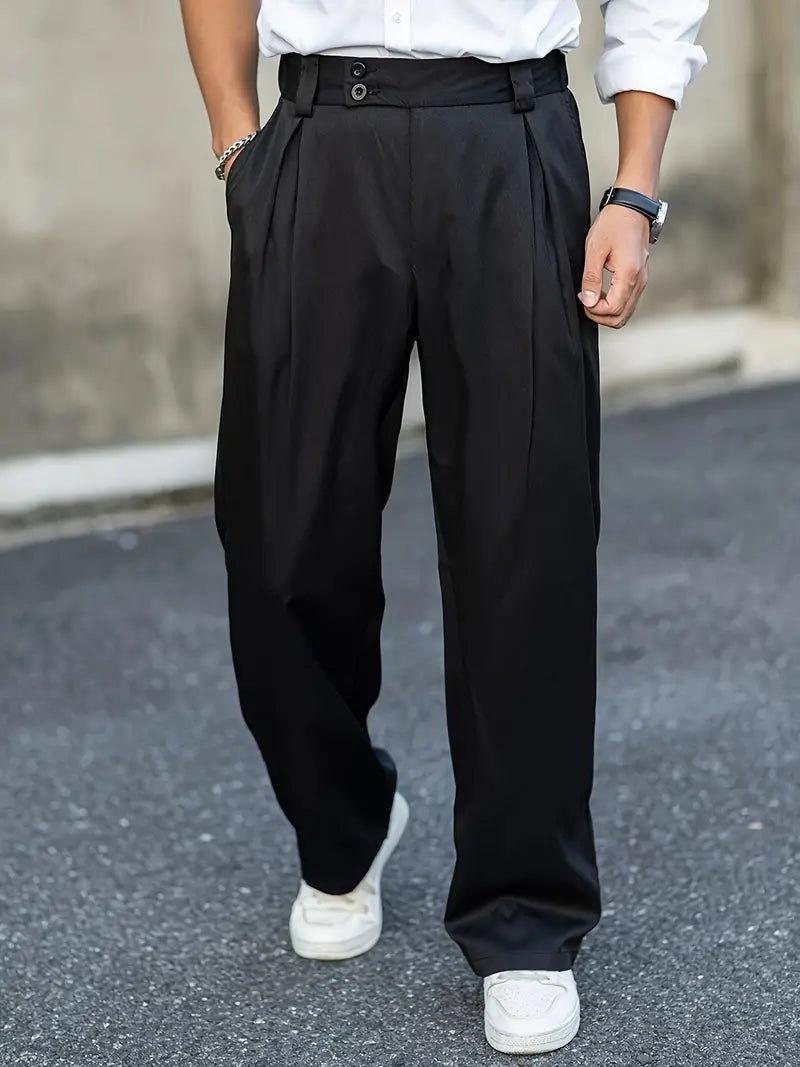 Pantalón de Pinzas Holgado con Doble Botón