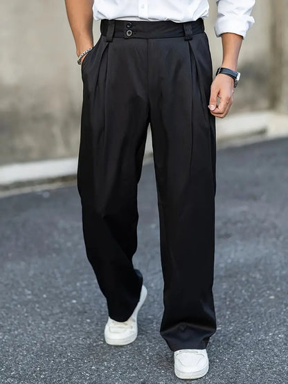 Pantalón de Pinzas Holgado con Doble Botón