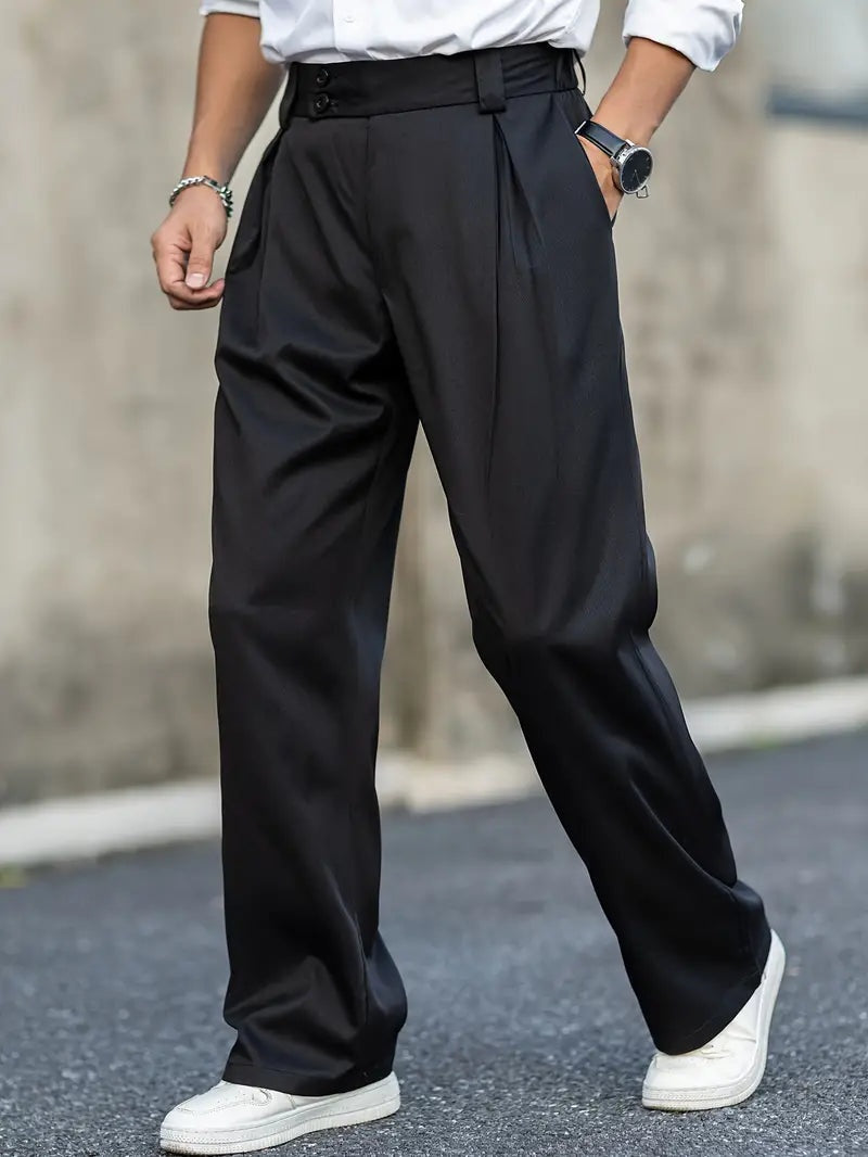 Pantalón de Pinzas Holgado con Doble Botón