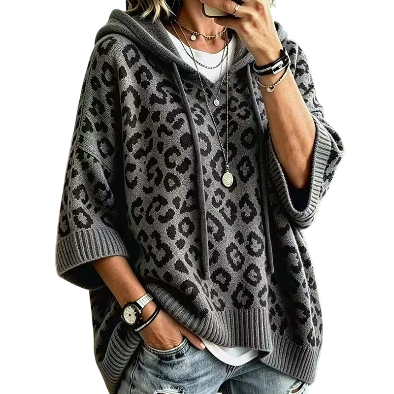 Jersey Oversize de Punto con Estampado Leopardo ✨