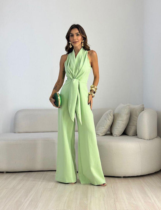 Mono Elegante Mujer – Diseño Fluido con Cintura Definida y Pierna Ancha